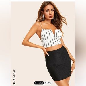 SHEIN BAE High Waist Glitter Bodycon Skirt